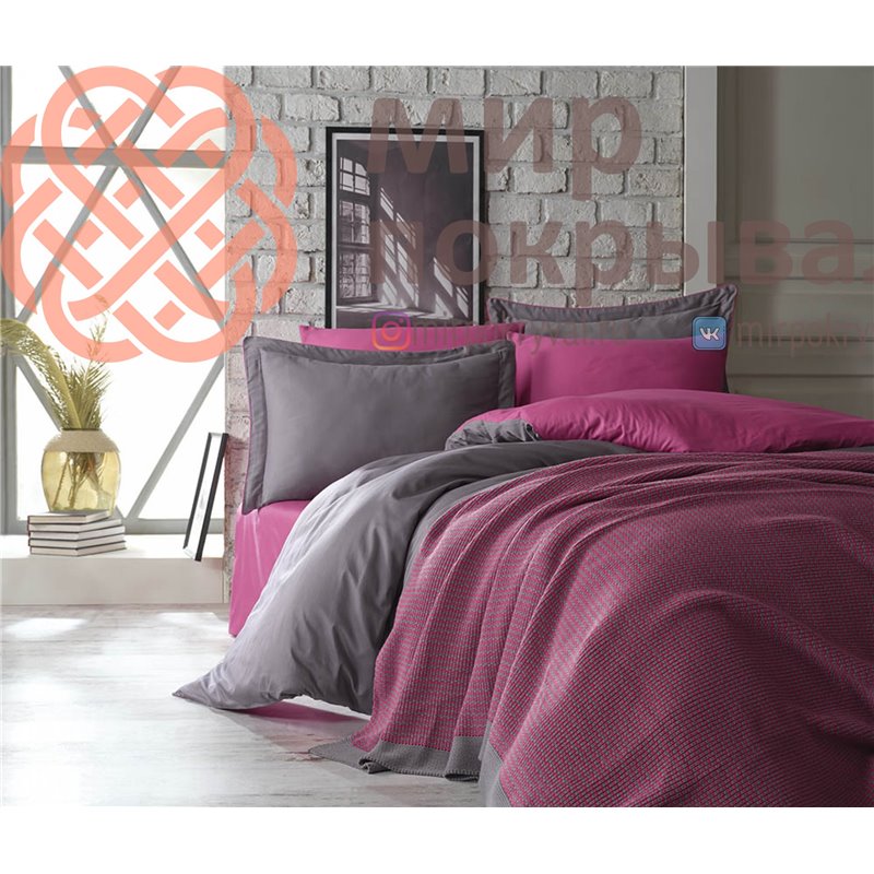 Tuana Fuchsia Battaniye & Nevresim Seti