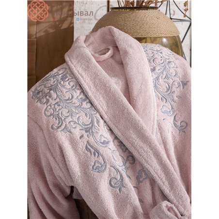 Anemon Pudra-Gri Bambu Bornoz Set