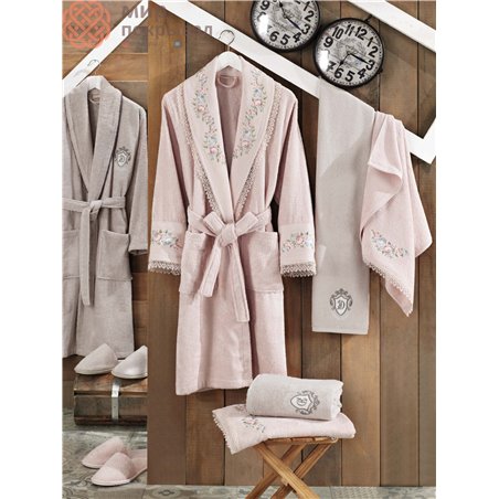 Lara Pudra-Tas Bambu Bornoz Set