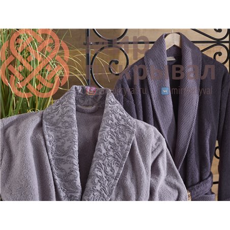 Victoria Lila-Mor Pamuklu Bornoz Set