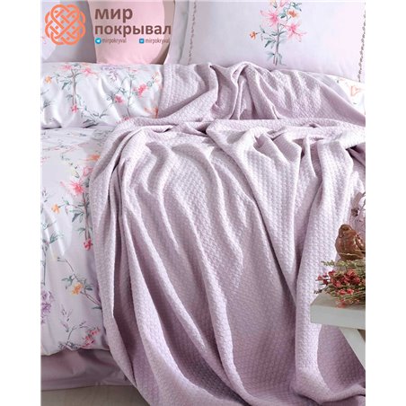 Jasmine Pique & Duvet Cover Set - Lilac
