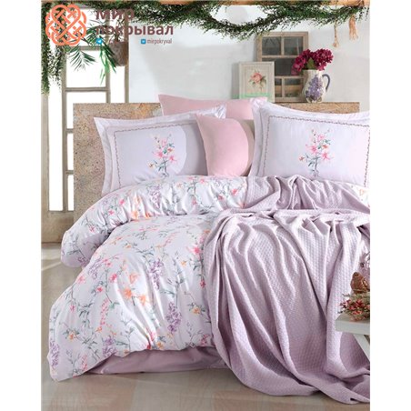 Jasmine Pique & Duvet Cover Set - Lilac