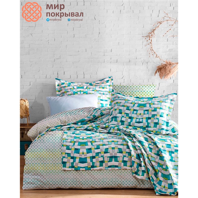 Country Bedspread Set - Limolida Blue