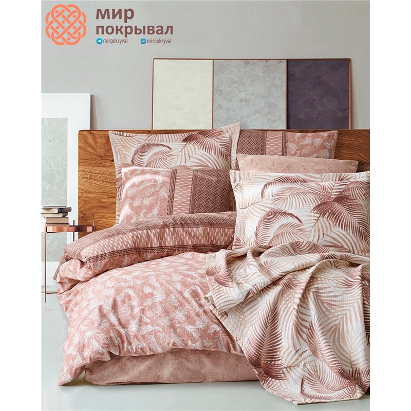 Country Bedspread Set - Leaf Brown