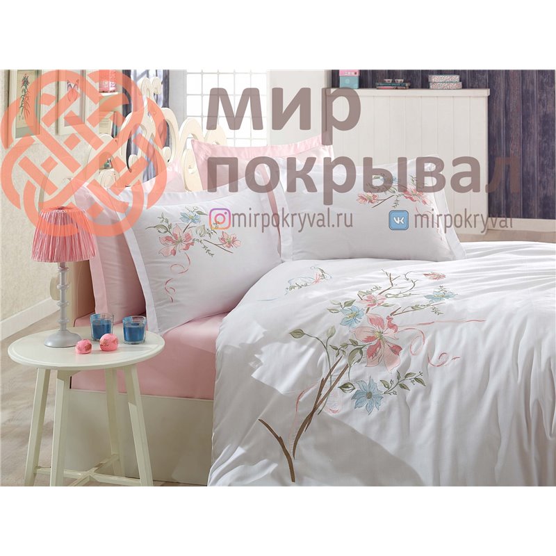 Nergis постельное Dantela с вышивкой