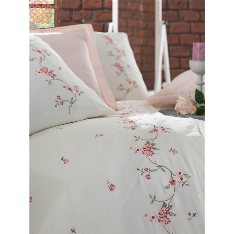 Rosa постельное Dantela с вышивкой