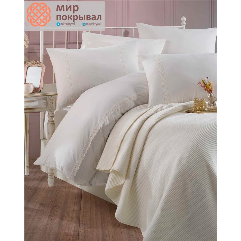Cream Rosaline Blanket&Duvet Cover Set ISTANBUL плед