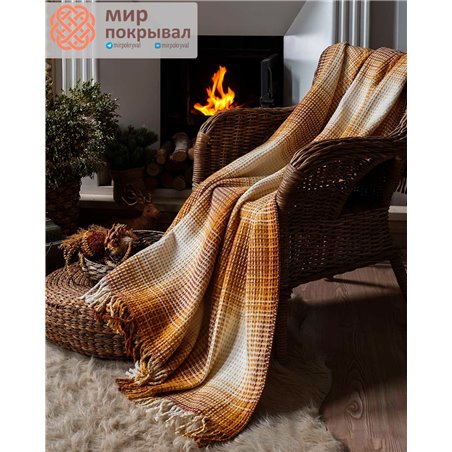 Mustard Casual Blanket Winter ISTANBUL плед