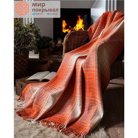 Orange Casual Blanket Winter ISTANBUL плед