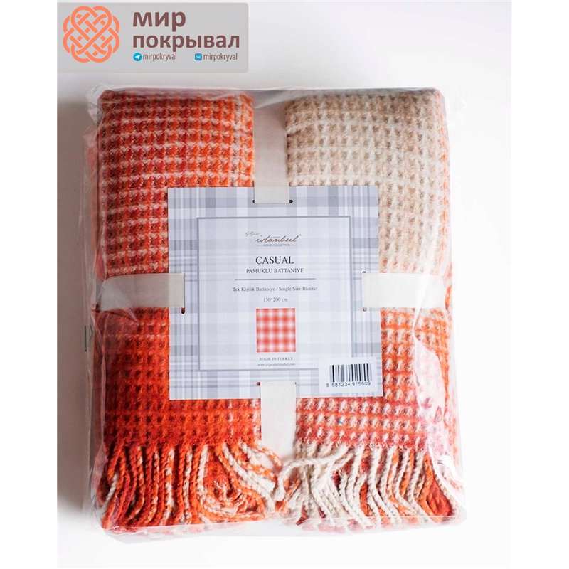 Orange Casual Blanket Winter ISTANBUL плед