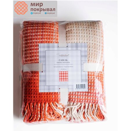 Orange Casual Blanket Winter ISTANBUL плед