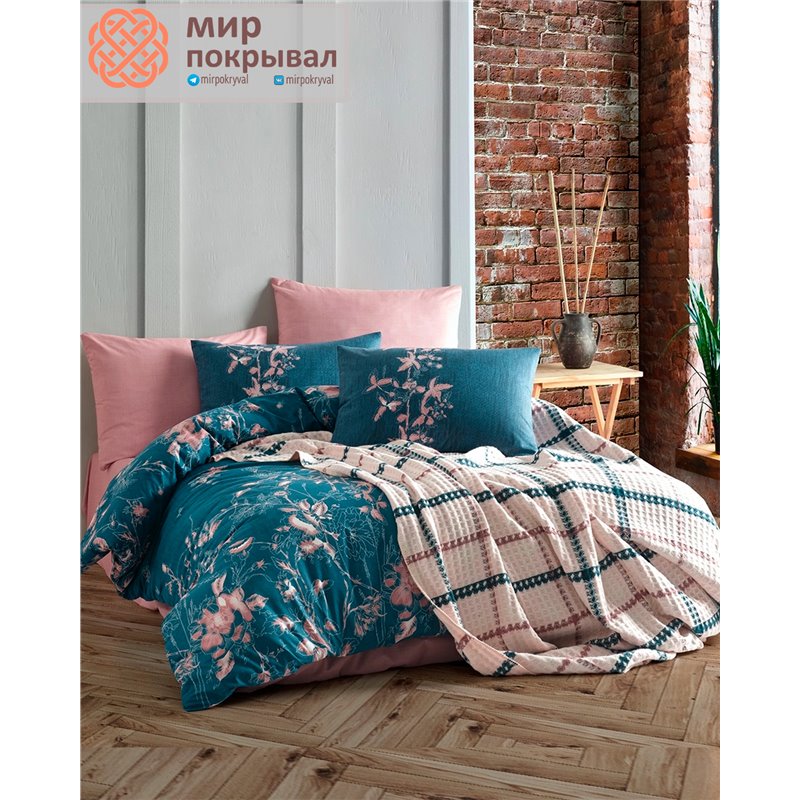 Petrol Wilbourn Blanket&Duvet Cover Set ISTANBUL плед