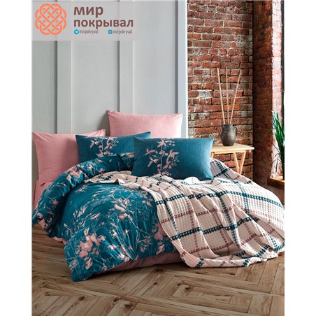 Petrol Wilbourn Blanket&Duvet Cover Set ISTANBUL плед