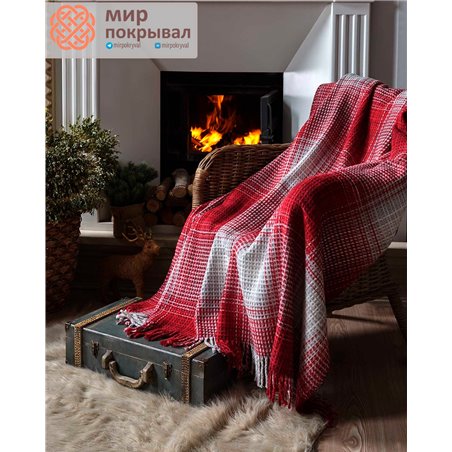 Red Casual Blanket Winter ISTANBUL плед