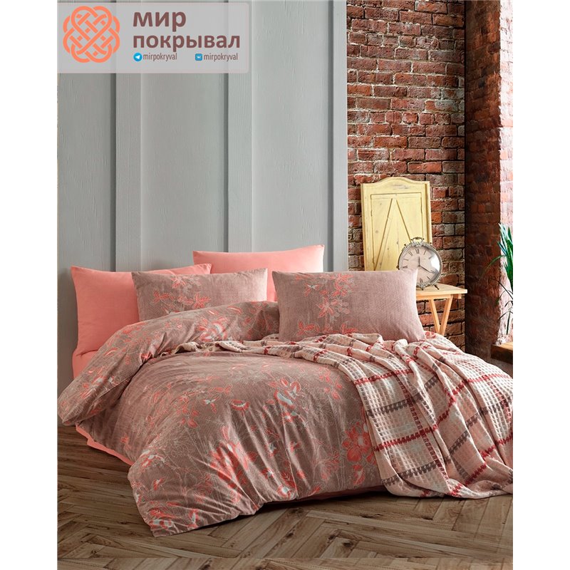 Salmon Wilbourn Blanket&Duvet Cover Set ISTANBUL плед