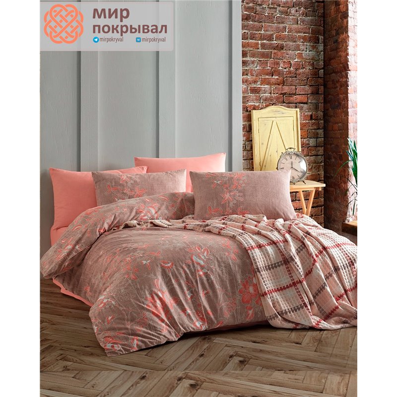 Salmon Wilbourn Blanket&Duvet Cover Set ISTANBUL плед
