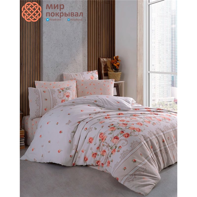 Ranforce Duvet Cover Set - Garden Cinnamon