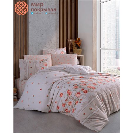 Ranforce Duvet Cover Set - Garden Cinnamon