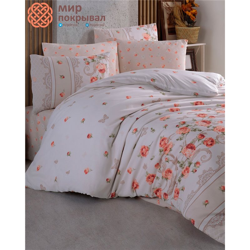 Ranforce Duvet Cover Set - Garden Cinnamon