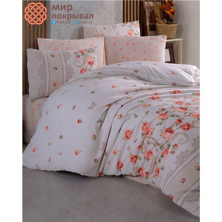 Ranforce Duvet Cover Set - Garden Cinnamon