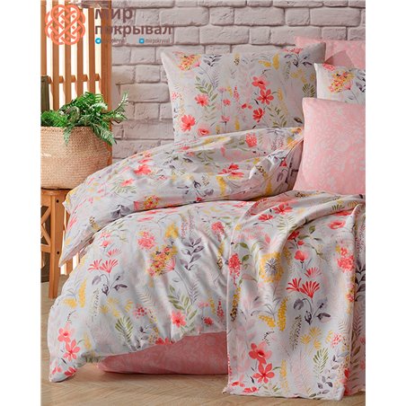 Ranforce Duvet Cover Set - Garden Pink