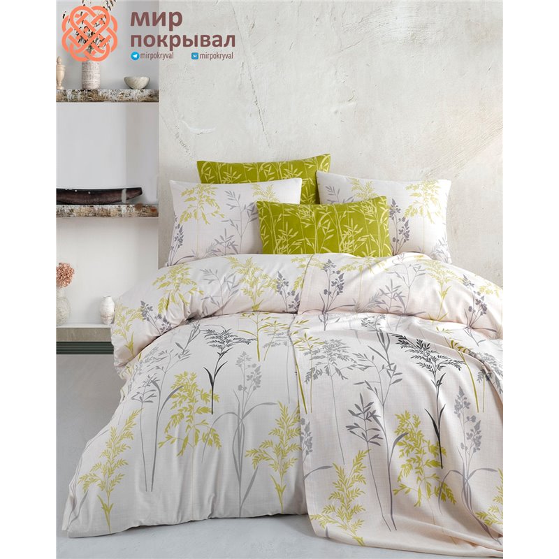 Ranforce Duvet Cover Set - Camelia Green