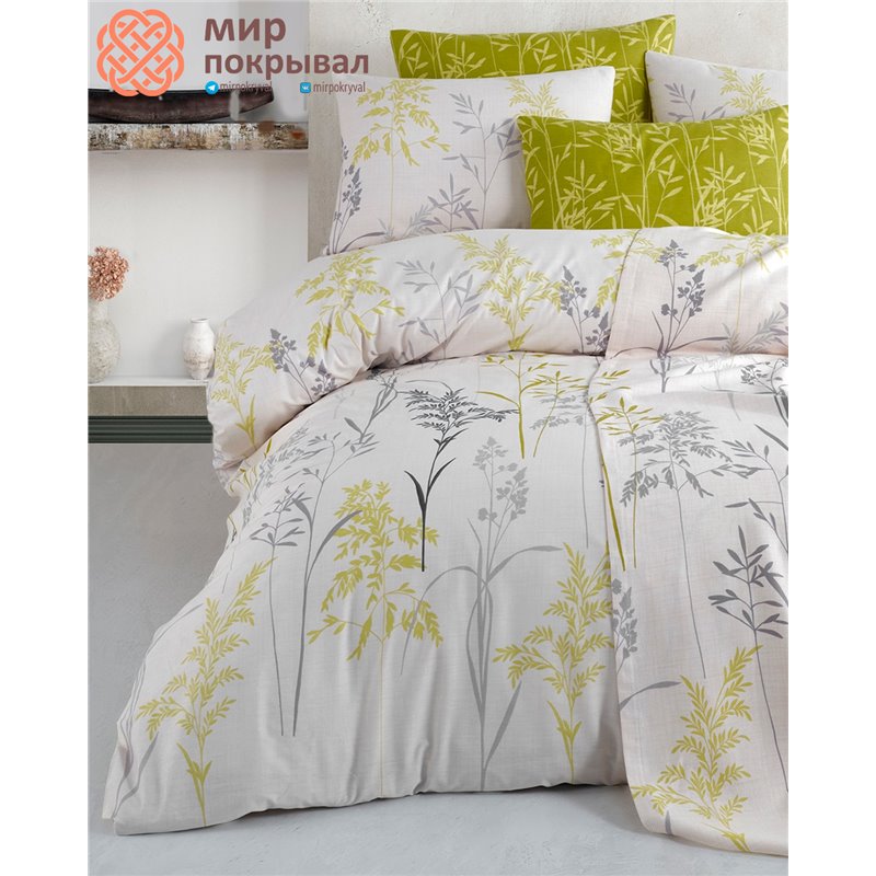 Ranforce Duvet Cover Set - Camelia Green