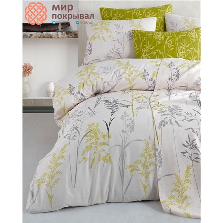 Ranforce Duvet Cover Set - Camelia Green