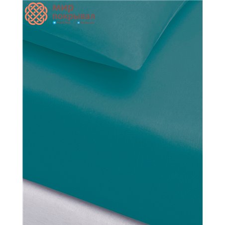 Igi Ranforce Fitted Sheet&Pillow Case Set - Petrol Blue