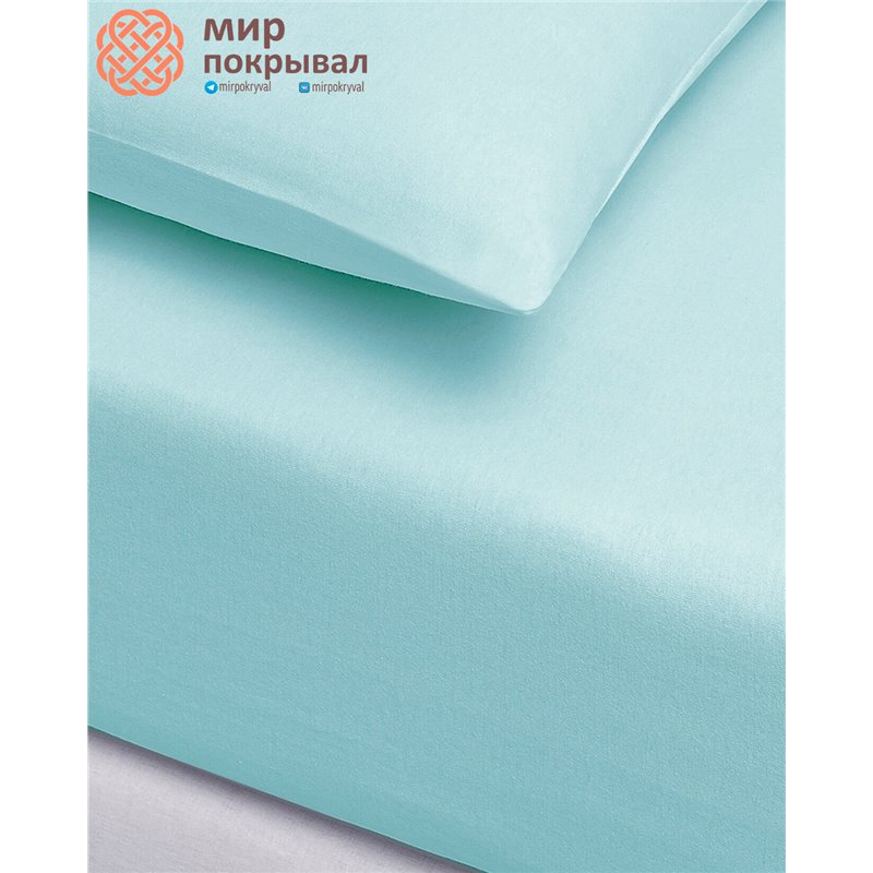 Igi Ranforce Fitted Sheet&Pillow Case Set - Mint