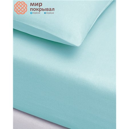 Igi Ranforce Fitted Sheet&Pillow Case Set - Mint