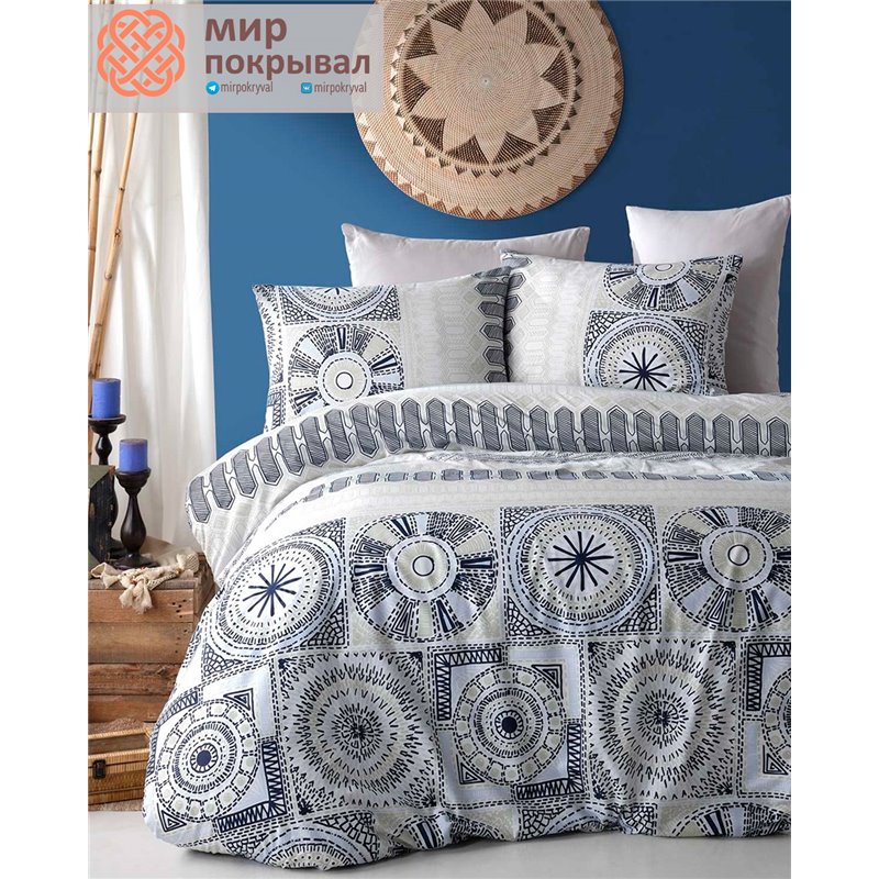 Ranforce Duvet Cover Set Holly Navy Blue