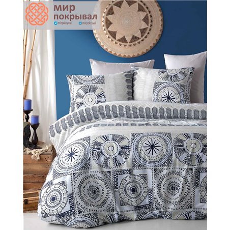 Ranforce Duvet Cover Set Holly Navy Blue