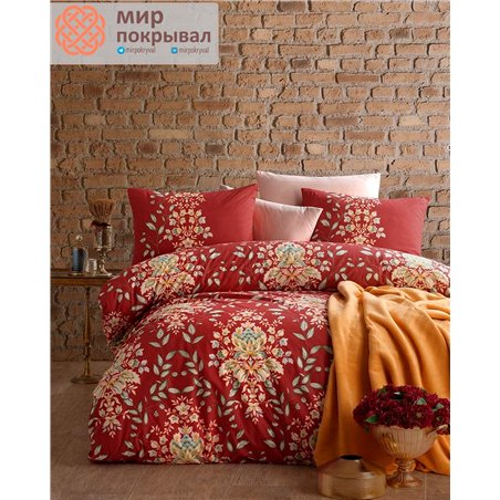 Ranforce Duvet Cover Set Marlina Burgundy