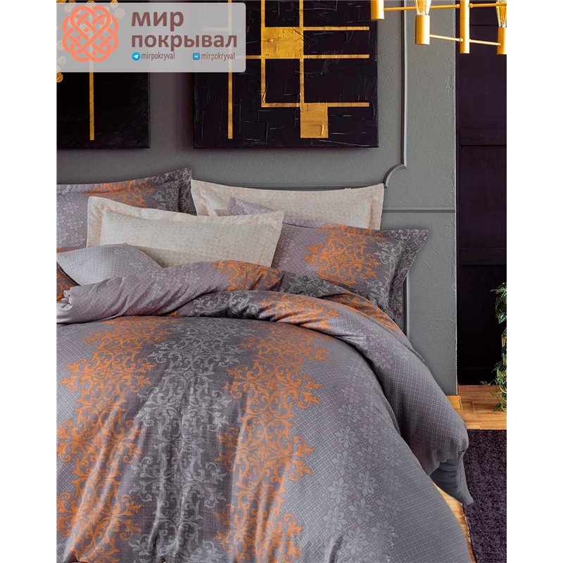igi Satin Duvet Cover Set Shelly Grey