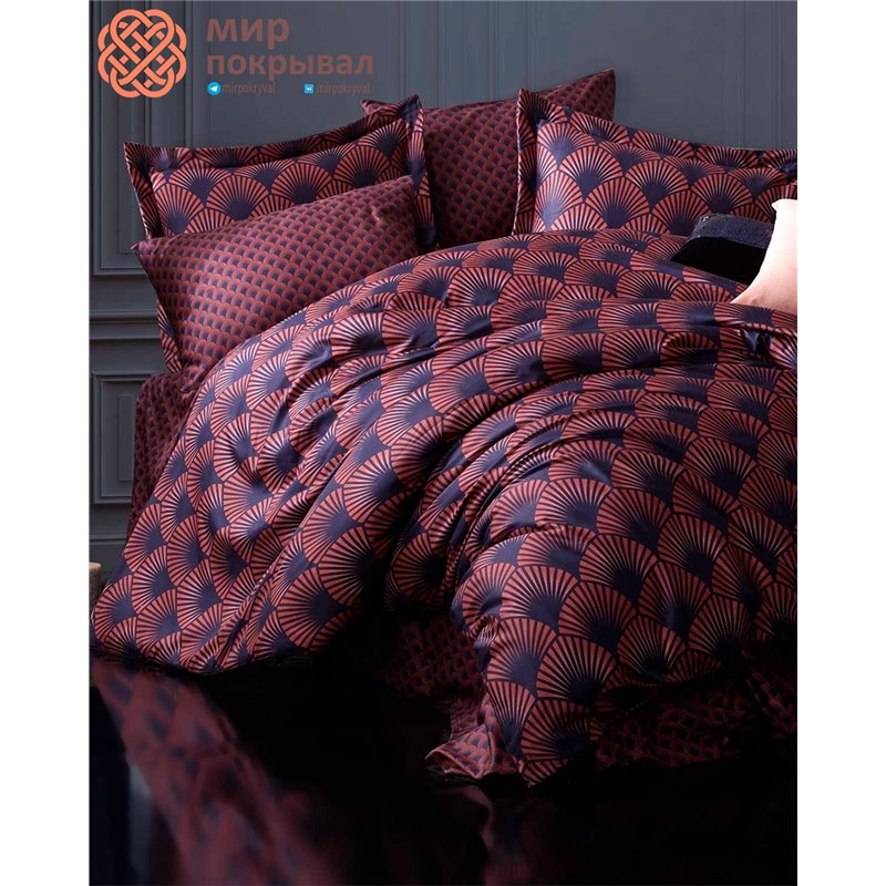 Igi Satin Duvet Cover Set Alvine Navy Blue