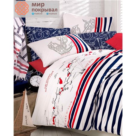 Marine Peshtemal&Duvet Cover Set Cote Dazur
