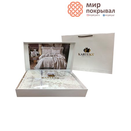 BEGONYA Cappucсino Покрывало Karteks с гипюром 