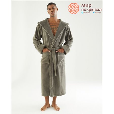 NS-7230 Мужской длинный халат NUSA класса Люкс (хаки)