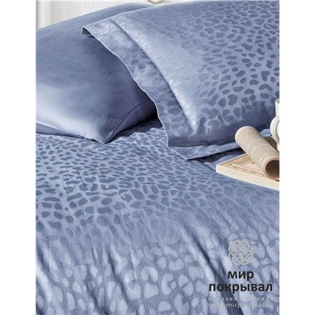 Сатиновое КПБ Жаккард Jacquard Saten ECOSSE JARARLI GRI