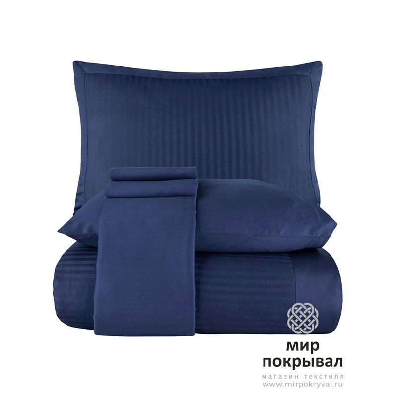 Сатиновое КПБ в Полоску Striped Saten ECOSSE CIZGILI LACIVERT