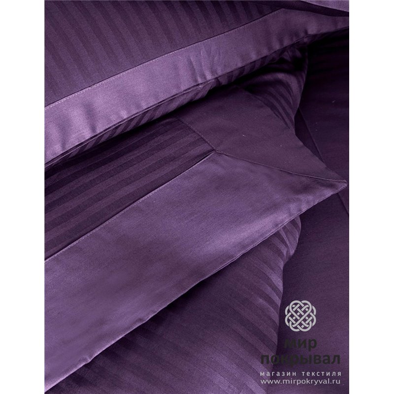 Сатиновое КПБ в Полоску Striped Saten ECOSSE CIZGILI MOR