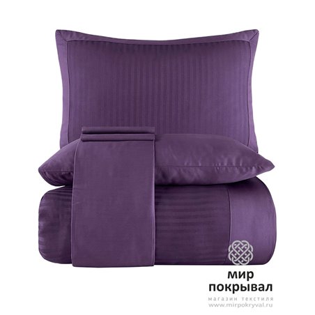 Сатиновое КПБ в Полоску Striped Saten ECOSSE CIZGILI MOR