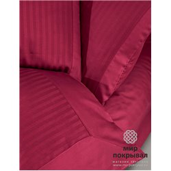 Сатиновое КПБ в Полоску Striped Saten ECOSSE CIZGILI BORDO 2