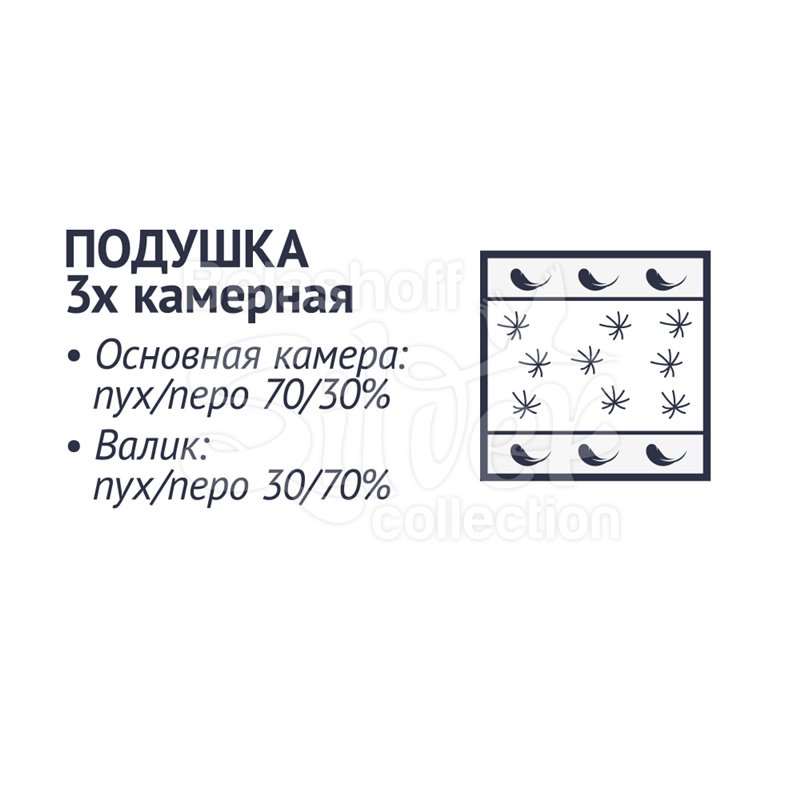 Подушка пуховая 68*68 см "Коллекция 875"