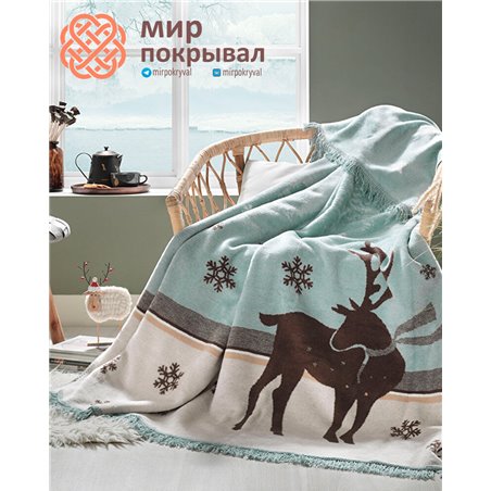 Marine Kisilik Pamuklu Battaniye зеленый