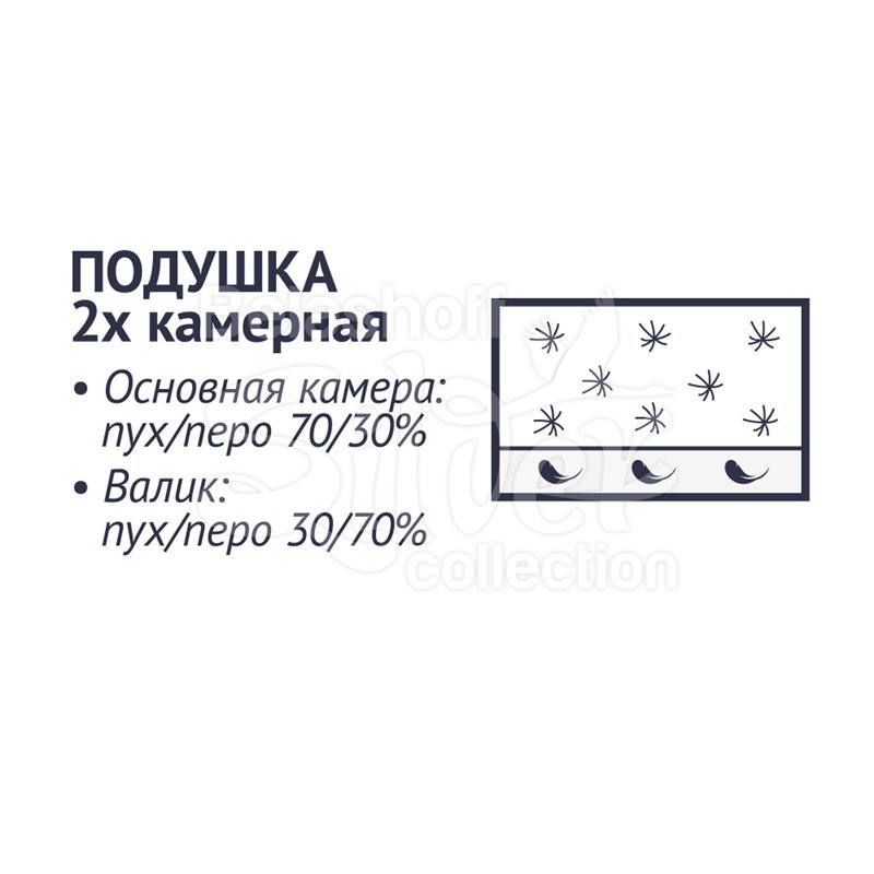 Подушка пуховая 50*70 см "Коллекция 875"