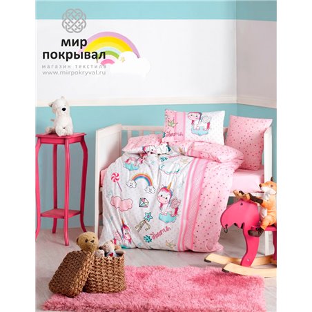 Unicorn Pembe Bebek Nevresim Takm
