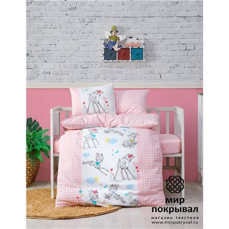 Bebek Nevresim Takm Bambi Pembe