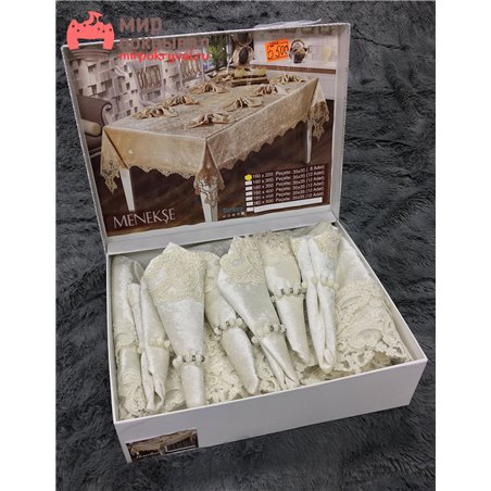 Скатерть с салфетками Haspen Menekse